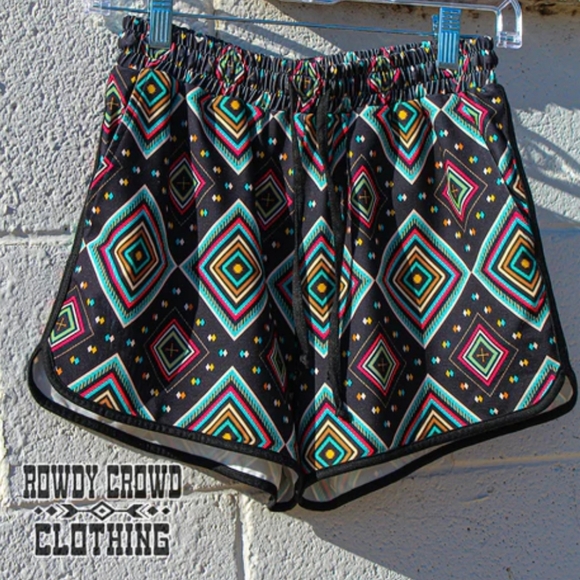 Blue Tribal Stretch & Tie Shorts - Picture 2 of 4